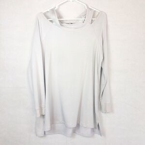 Kenneth Cole Reaction Light Gray Cold Shoulder Top